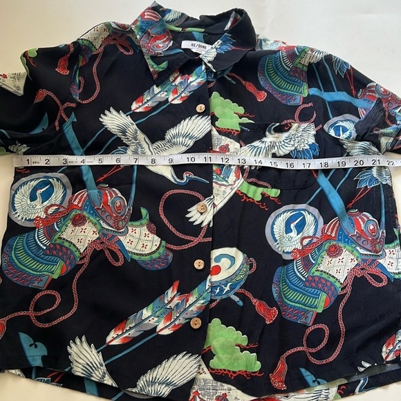 RE/DONE 50s Hawaiian Shirt Japanese Tsuru - Picture 6 of 6